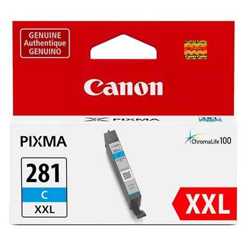 Canon CLI-281 XXL Genuine Cyan Ink Tank, Compatible with TR8520, TS9120,TS8120, TS6120, TS9521C/a, TS9520/a, TS8220, TS6220, TS8320, TS6320, TS702/a, and TR8620/a Series Printers