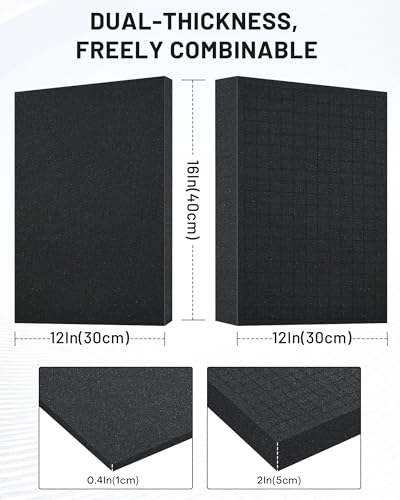 4Pcs Pick and Pluck Foam Sheets for Cases (2Pcs 16x12x2" + 2Pcs