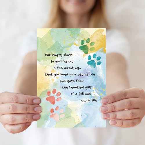 IDU Pet Sympathy Card for Dog Cat,Loss of Dog Cat Sympathy Gift,Pets Memorial Gifts,Pet Loss Sympathy Gift,Pets Bereavement Gifts with Heartfelt Healing Message Design