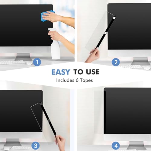 Dollar Boss 2 Pack 11 x 3.1 Inch Transparent Acrylic Monitor Memo Boards - No-Trace Adhesive