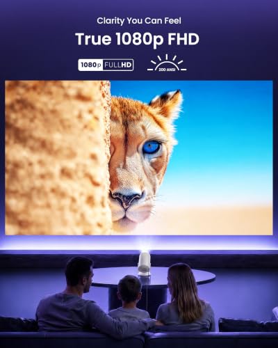 Boldever White 7.26 x 4.96 x 6.01 Inch Roku 1080P FHD Mini Smart Projector with Wi-Fi & Bluetooth