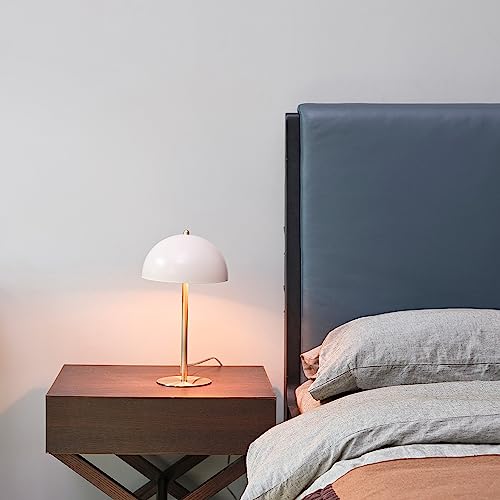 GLOBE Electric 52332 15" Desk Lamp, Matte Pink, Matte Brass Accents, in-Line On/Off Rocker Switch