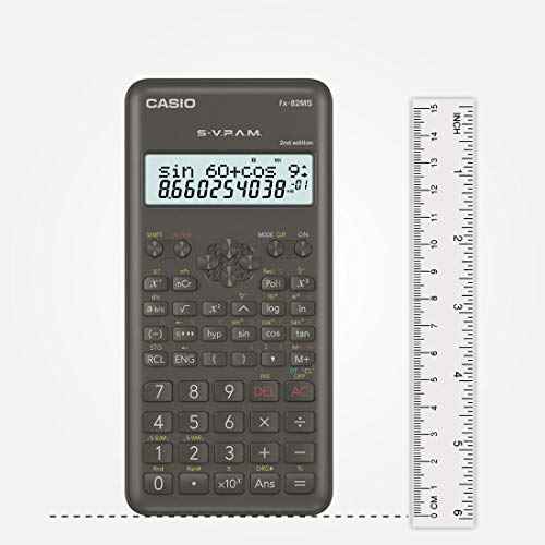 Casio FX-82MS Pocket Scientific Calculator Black Calculator ? Calculator (Pocket, Scientific Calculator, 12 Digits, 2 Lines, Battery/Battery, Black)