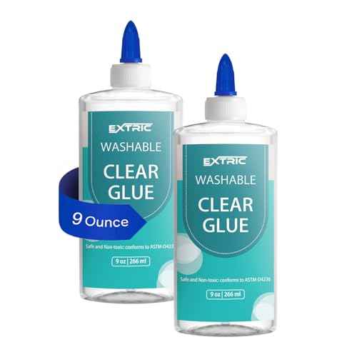 Clear Glue, Washable Liquid Glue 9 Ounces, 2 Count ? Slime Glues, Art Crafts, for Home and School Glues, Dries Clear, Non-Toxic