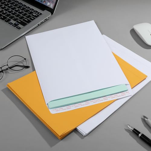 Yellow & Black Manila Envelopes 9x12 Inches, 20 Pack Self-Seal Catalog Mailers