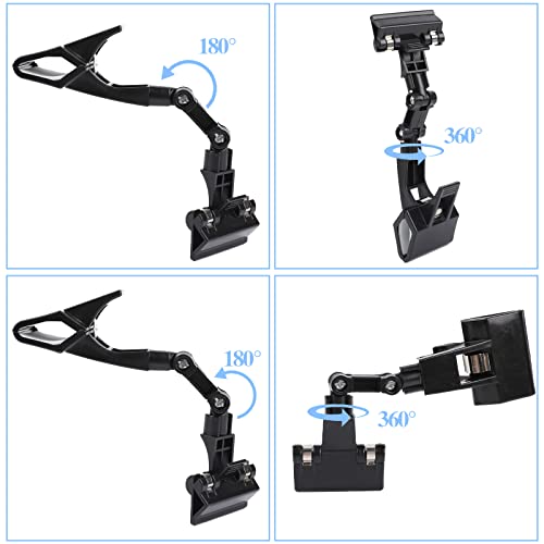 KALIONE Black Adjustable Document Holder for Computer Monitor Foldable Paper Clip - 2 Pack