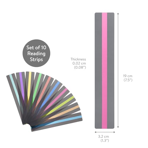 10 Pcs Reading Stripe with Wrapped Paper and OPP Bag - Colored Overlays for Focus