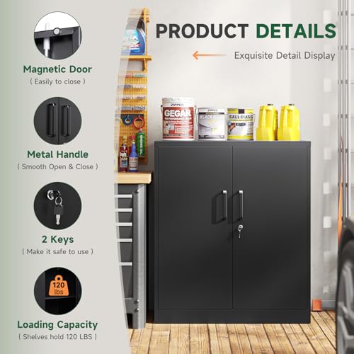 Metal Storage Cabinets with Lock, Small Locker Steel Cabinets,