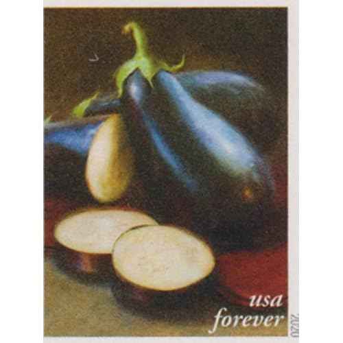 USPS Fruits & Vegetables (Book of 20) (Plums, Cherry Tomatoes, Carrots, Lemons, Blueberries, Red and Green Grapes, Lettuce, Strawberries, Eggplants, Figs) Postage Forever Stamps 2020 Scott #5484-5493