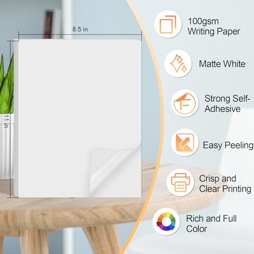 Joyberg 8.5''x11'' Printable Sticker Paper for Inkjet & Laser Printers, 40 Sheets - Matte Full Sheet Labels