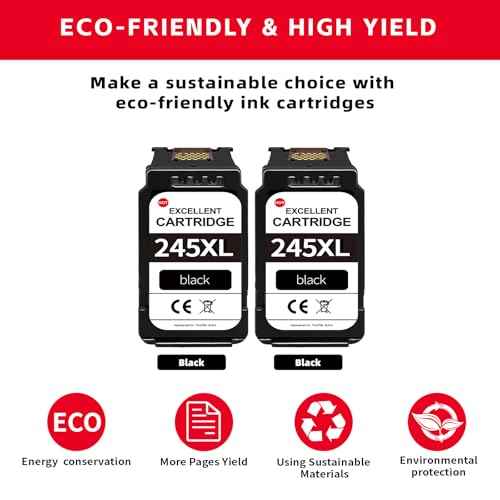 245XL Ink Cartridge Replacement for Canon 245XL Black Ink Cartridges PG-243XL for PG-245 PG-243 High Yield Compatible with Canon MX490 MX492 MG2500 MG2522 MG2525 MG3022 MG2920 TS3100 TS3122 TS3300