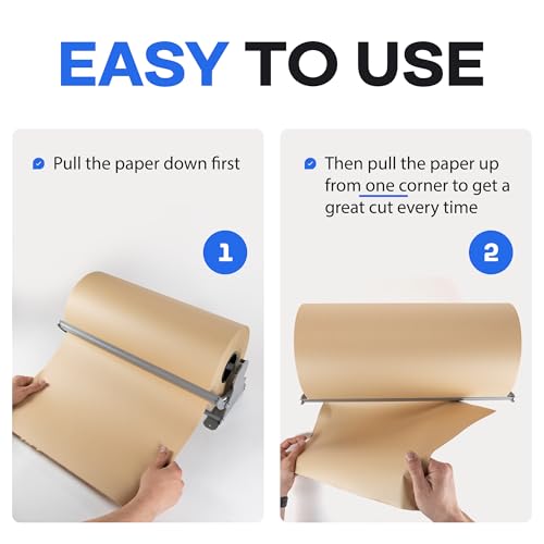 IDL Packaging 24-Inch Kraft Paper Roll Dispenser & Cutter, Tabletop