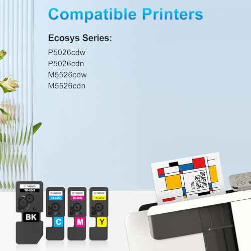 TK-5242 Toner Cartridge Set Replacement for Kyocera TK-5242 TK5242 TK-5242K TK-5242C TK-5242M TK-5242Y for Ecosys M5526cdw M5526cdn P5026cdw P5026cdn Printer (B/C/M/Y, 4-Pack)