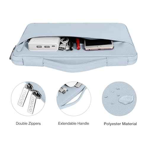 MOSISO Compatible with MacBook Air 15 inch Case 2025 2024 2023 Release M4 A3241 M3 A3114 M2 A2941, Plastic Hard Shell&Carrying Sleeve Bag&Keyboard Cover&Webcam Cover&Screen Protector, Baby Blue
