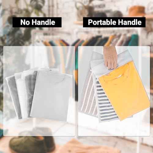 T Shirt Bags for Clothing, 10x13 inch, Pack of 100, Strong & Durable Resealable 3 Mil Thick Packaging Plastic Bags for Business Packing Shipping Travel, Frosted Package Bags, with Handle