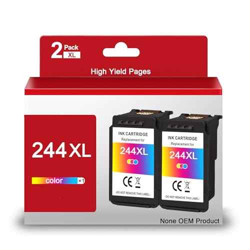 CL-244XL Color Combo Pack Ink Cartridges Remanufactured for Canon 244 244XL CL-244 XL High Yield Ink Fit for Pixma TR4520 TR4522 MG2520 MG2522 MG2922 TS3322 TS3122 TS202 Printer (Color, 2-Pack)