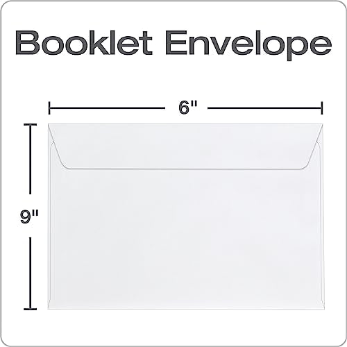 Columbian 6x9 Booklet Envelopes White Gummed Closure 100 Pack