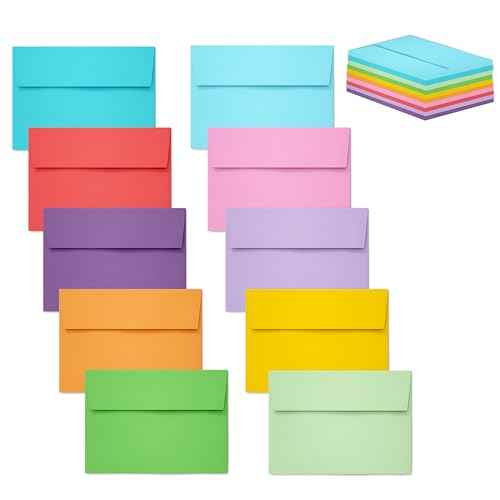 50 pack 4x6 envelopes,4x6 colored envelopes for invitations, postcard, Wedding,Greeting Cards,Photos