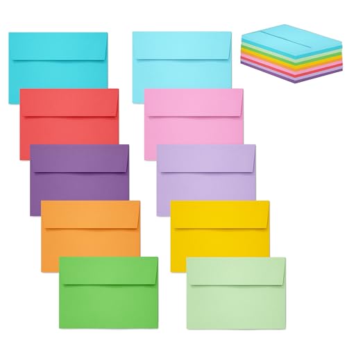 Slapaflife 50 Pack 4x6 Inches Colored Envelopes for Invitations & Greeting Cards