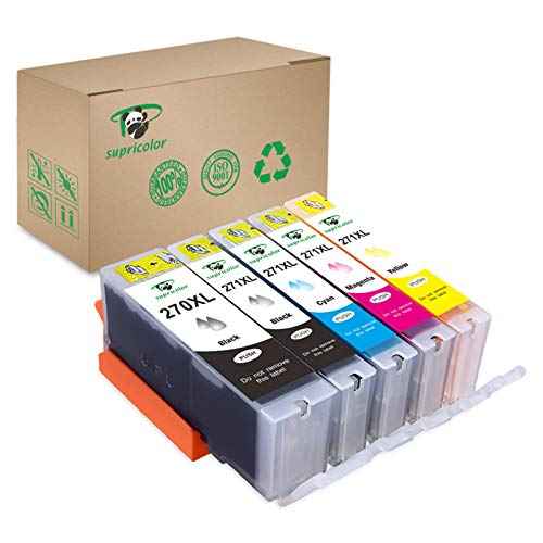 PGI-270XL CLI-271XL Ink Cartridge, Replacement for Canon PGI 270 CLI 271 5 Color (1BK, 1PB, 1C, 1M, 1Y) Use with Canon TS9020 PIXMA MG6820 MG6821 MG6822 MG5720 MG5721 TS8020