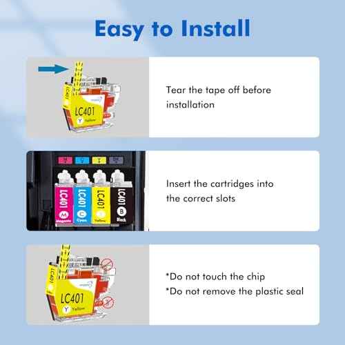 Lc401xl Ink cartridges for Brother Printer Compatible for Brother LC401XL lc401 Ink cartridges Work with Brother MFC-J1010DW MFC-J1012DW MFC-J1170DW Printer (Bk C M Y, 4 Pack)