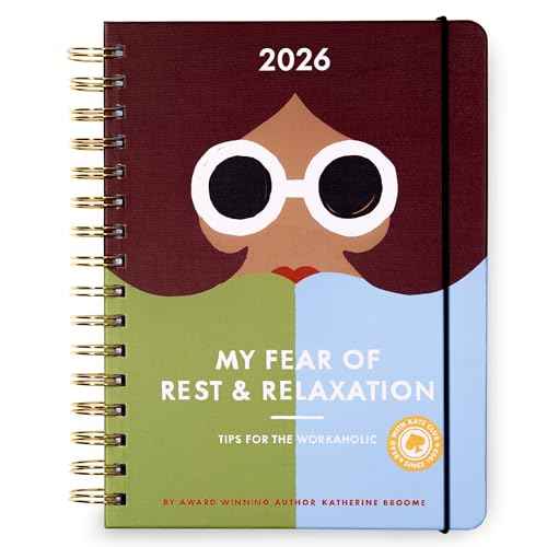 kate spade new york Daily Planner 2026 Large Agenda January-December 2026, Hardcover Weekly and Monthly Spiral Planner with Stickers (Book Club)
