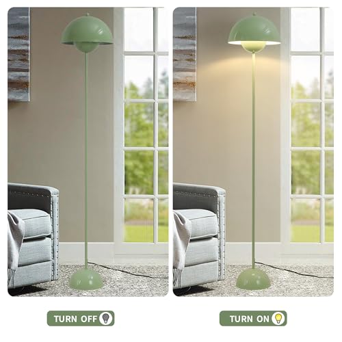 Modern Flowerpot Floor Lamp for Living Room, Industrial Tall Standing Lamp for Bedroom, Metal Shade Reflecting Light Reading Floor Lamp for Bedroom, Nursery Room, Corner(Green)