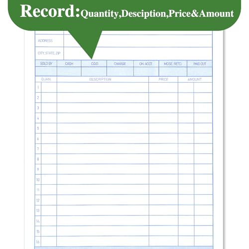 6-Pack Sales Order Book, 3-Part Carbon Copy Receipt Books (5-9/16 x 8-7/16) WSICSE