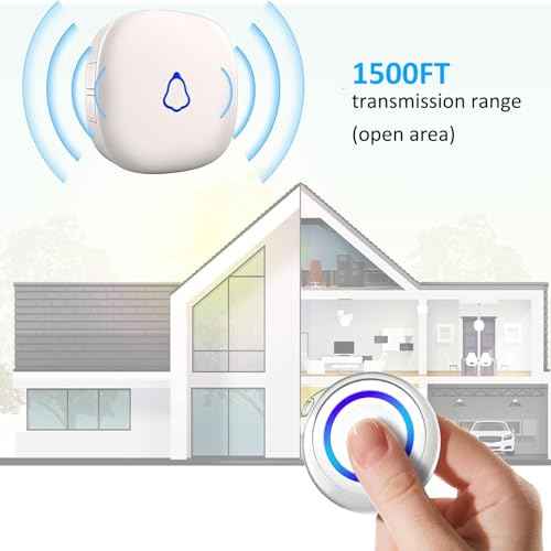METAK Caregiver Pager Wireless Call Button for Elderly/Senior at Home, 3 Receiver + 3 Button, 1500FT 58 Ringtones Medical Life Alert System for Patients, Disabled, Nurses, Emergency Assistance, White