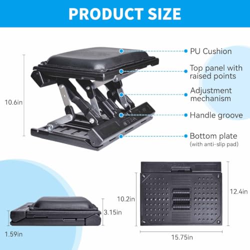 Scalebeard Adjustable Foot Rest Under Desk - Black Extra Large, Ergonomic Comfort