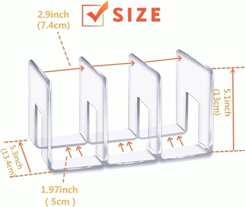 YAGELI Clear Acrylic Purse Organizer 2-Pack with 3 Compartments, Fits Clutches & Handbags