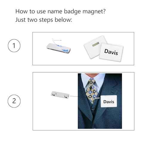 Upgraded Strong Name Tags/ID Badge Magnets, 10 Pack Magnetic Name Badge Holders with Steel Back Plate, Fastener with Adhesive on Front Plate, High Strength Neodymium Magnets ID Holder