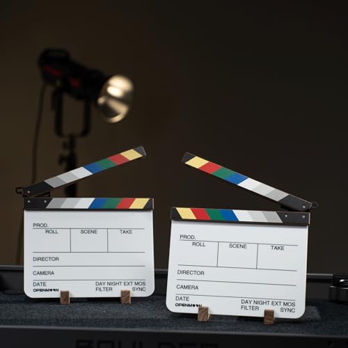 OPENMOON Director Film Clapperboard with Dry-Erase Marker - Small Handheld Slate