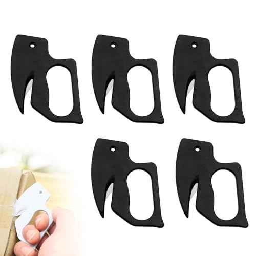 5PC Letter Opener Envelope Slitter, 2026 New Letter Openers Plastic with Blade Envelope Opener Mail Opener for Envelope,Package,Paper Cut,Safe Letter Opener (Black)