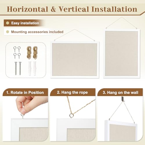 Beige 2-Pack Linen Cork Boards 16x12 inches – Double-Sided Wall Notice & Vision Boards