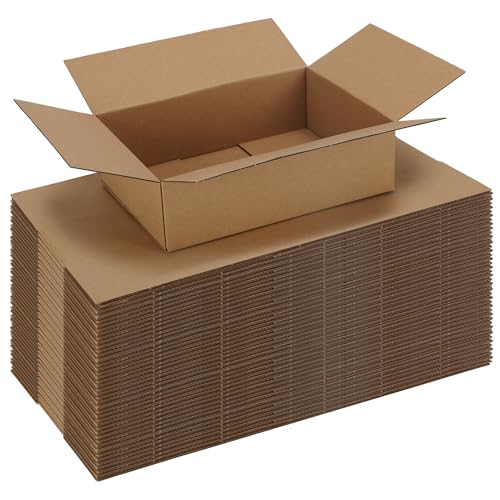 CRUGLA 40 Pack Brown 10x7x3 Inch Shipping Boxes for Small Business - Corrugated Cardboard Bulk Mailing & Packing