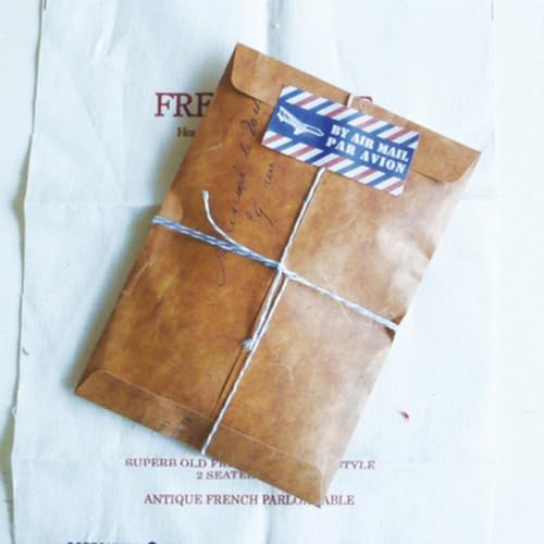 DIYEAH 12pcs Retro Kraft Paper Envelopes Brown for Letters & Postcards