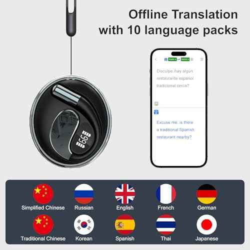 AI Translation Earbuds Real time-150 Language Translator Earbuds,Audifonos traductores ingl?s espa?o,3 in 1 Translating Device, Translate Ear Buds for Travel/Business/Meetings/Learning (Black)