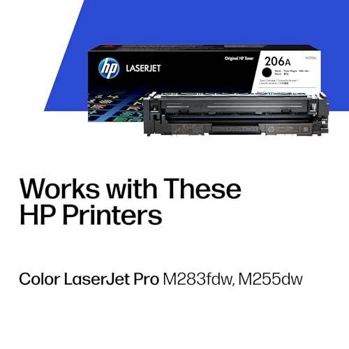 HP 206A Black Toner Cartridge for LaserJet Pro M255, M282, M283 - 1 Pack