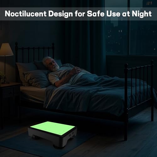 One Step Stool for Adults, Noctilucent Bed Step Stools, 650 LBS Capacity, Non-Slip Safety Step Platform Indoor and Outdoor for Seniors, Wide Step Stools Elderly Assistance at Night