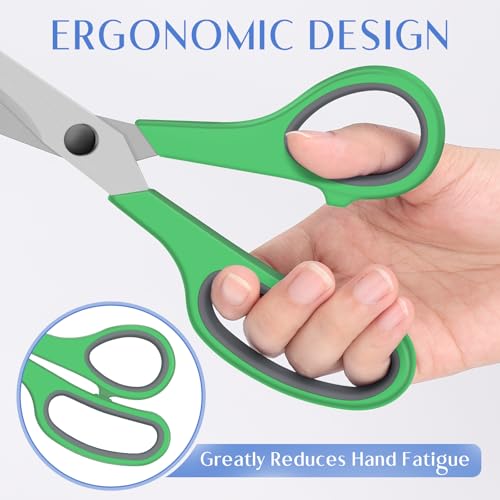 Multicolor Heavy Duty All Purpose Scissors 8.3 inch - Ergonomic Craft & Office Cutting Tool