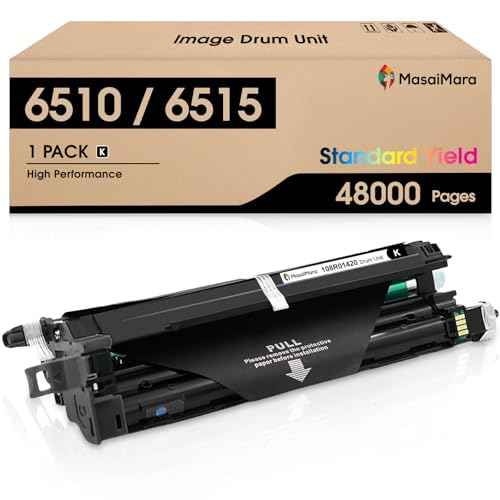 MasaiMara 6510 6515 108R01420 Black Image Drum Unit for Xerox Phaser 6510 6510DN 6510DNI 6510DNM 6510N WorkCentre 6515 6515DN 6515DNI 6515DNM 6515N Printer (Black, 1-Pack)
