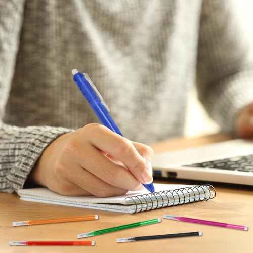 0.7 mm Erasable Gel Ink Pen Refills Compatible with Frixion Friction, Smooth Writing Multicolor Retractable Fine Point Pen Refill for School Office Home Art (8 Colors, 24)