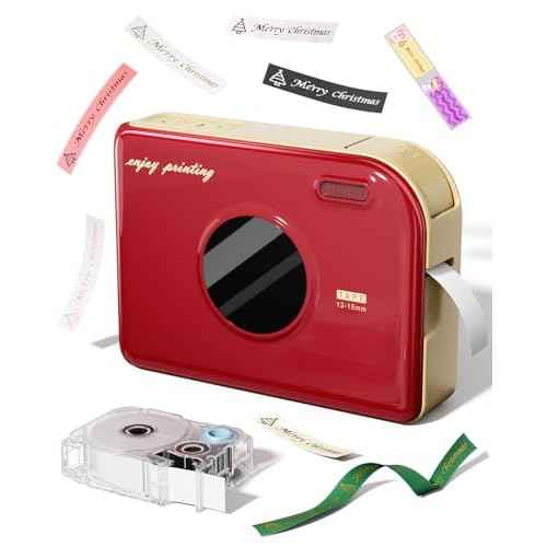 Phomemo A30 Christmas Label Laker Machine, Mini Bluetooth Portabel Color Text Label Printer, Smart Thermal Transfer Printing Sticker Printer for Gift Craft Holiday Decor, Cloth Name Tags, in/Outdoor
