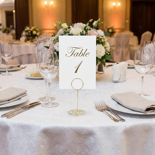 Gold Table Number Holders 24 Pcs, 3.35 Inch Wedding & Party Card Stands