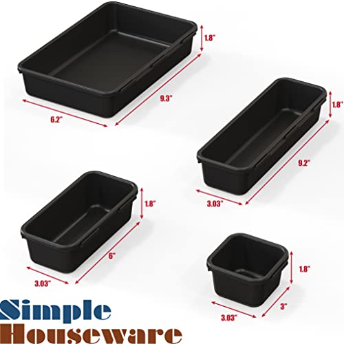 Simple Houseware Interlocking Desk Drawer Organizer Bins - Pack of 10, Black