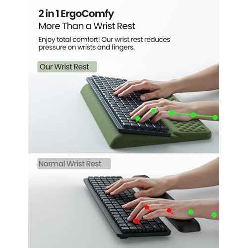 Vaydeer Wrist Rest with Keyboard Stand, Computer Wrist Support Pad, Ergonomic Keyboard Riser Holder Lifter Tray with Wrist Pad, Soft Memory Foam Desk Cushion, Palm Hand Typing for Office Home School
