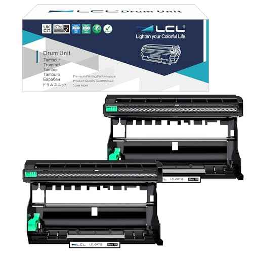 LCL Compatible Drum Unit Replacement for Brother DR730 DR-730 12000 Pages for HL-L2350DW HL-L2390DW HL-L2395DW HL-L2370DW HL-L2310D HL-L2357DW HL-L2370DN MFC-L2710DW MFC-L2750DW Printer (2-Pack Black)
