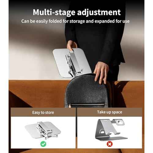 13-17.3" Monitor Stand with 360¡Æ Swivel Base, 75mm VESA Single-Arm Mount w/ M4 Screws for Portable Monitor, Adjustable Angle & Tilt & Rotation - Touchscreen Desktop Display Stand (Silver)