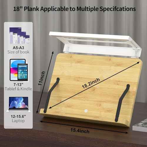 Boyanda Book Stand for Reading ? Adjustable & Foldable Book Holder with High CRI 90+ No-Flicker, Eye-Caring LED Light | Anti-Blue Light & Anti-Glare | Hands-Free for Textbooks, Bibles, and Study